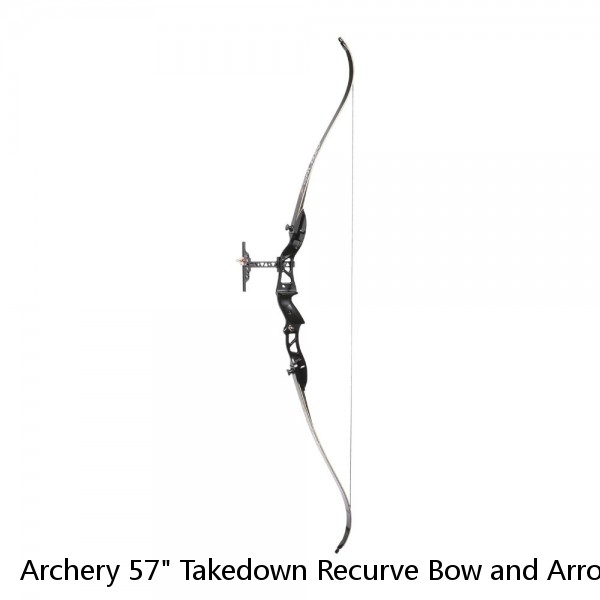 Archery 57" Takedown Recurve Bow and Arrow for Beginner Hunting Target Longbow